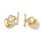 Brass Toggle Clasps, for Half Hole Bead, Heart Lock
