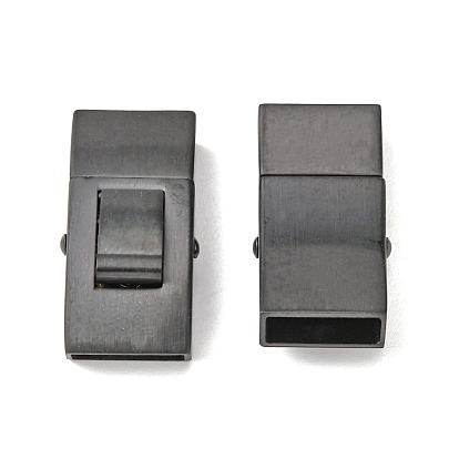 Vacuum Plating 304 Stainless Steel Bayonet Clasps, Rectangle