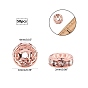 Brass Rhinestone Spacer Beads, Grade AAA, Straight Flange, Rose Gold Metal Color, Rondelle