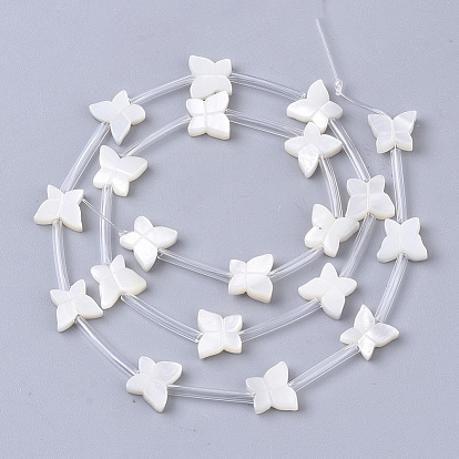 Natural White Shell Beads, Mother of Pearl Shell Beads, Butterfly