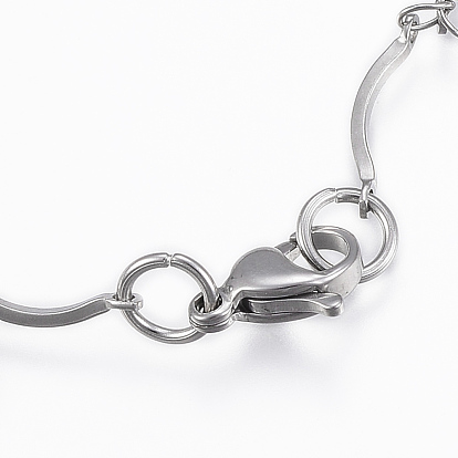 304 Stainless Steel Charm Bracelets, Heart
