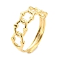 304 anillo ajustable ovalado hueco de acero inoxidable para mujer