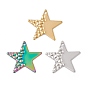 Placage ionique (ip) 304 pendentifs en acier inoxydable, charme étoiles