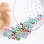 Colorful Acrylic Beads, Metal Enlaced, Star