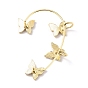 Butterfly Crystal Rhinestone Cuff Earrings for Girl Women Gift, Brass Earrings for Non-Piercing Ear