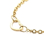 304 Stainless Steel Heart Link Chain Bracelet for Women