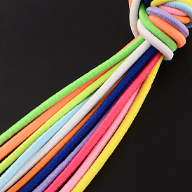 Round Elastic Cord, with Fibre Outside and Rubber Inside, 3mm, about 98.42 yards(90m)/bundle