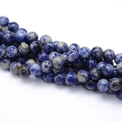 Natural Blue Spot Jasper Round Beads Strands