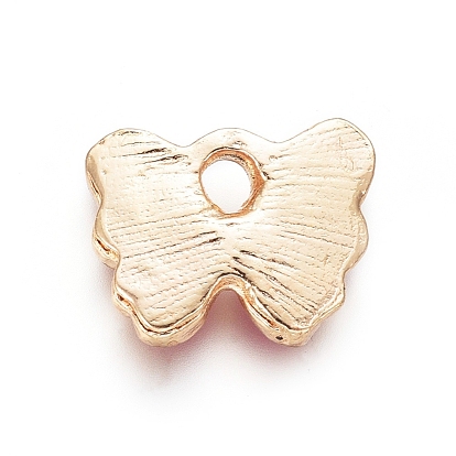 Light Gold Plated Alloy Charms, with Enamel, Butterfly