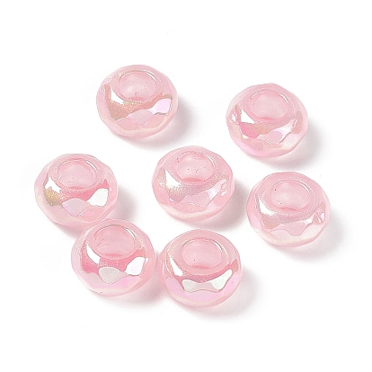 Opaque Acrylic Beads, AB Color, Faceted, Rondelle