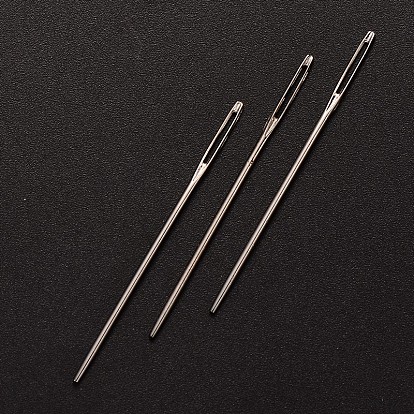 Agujas de coser de acero al carbono, 48x1.3 mm, agujero: 0.8 mm, sobre 25 unidades / bolsa