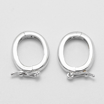 925 Sterling Silver Twister Clasps, Oval
