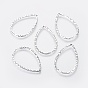 Alloy Pendants, Lead Free and Cadmium Free, Teardrop, 41x27.5x1.2mm, Hole: 1mm