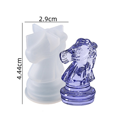 Molde de silicona de ajedrez, juegos familiares moldes de fundición de resina epoxi, para niños diy juego de mesa para adultos, caballero