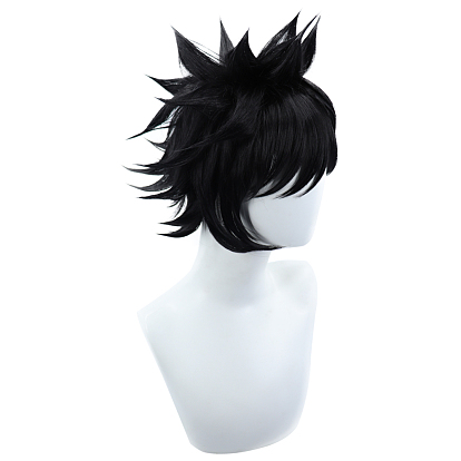 Cosplay Party Wigs, Synthetic Wigs, Heat Resistant High Temperature Fiber, Short Spiky Wigs with Bangs
