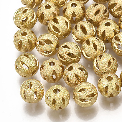 Laiton perles en filigrane, boule en filigrane, , ronde, réel 18 k plaqué or