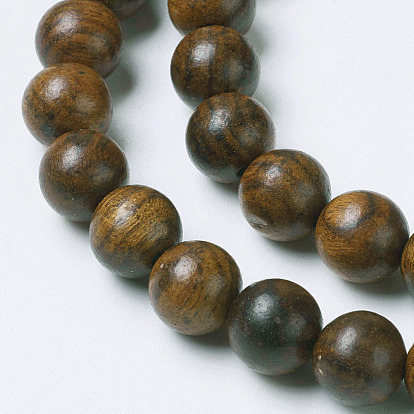 Natural Yellow Rosewood Beads, Round