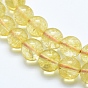 Natural Citrine Beads Strands, Grade A, Round, Dyed & Heated