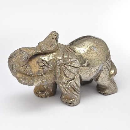 Éléphant pyrite naturel affichage décorations