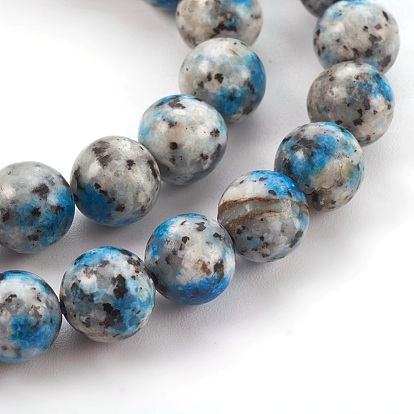Cuentas de perlas naturales de k / 1 piedra / gota de azurita, teñido, rondo
