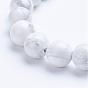 Pierre naturelle bracelets perles extensibles, avec alliage de perles d'entretoise, éléphant, argent antique