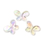 Perlas de acrílico iridiscentes de arco iris chapado en uv transparente, mariposa