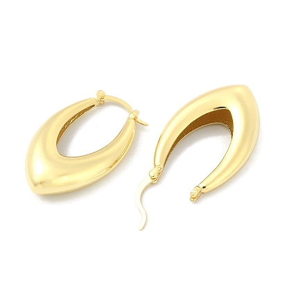 Rack Plating Brass Teardrop Hoop Earrings for Women, Lead Free & Cadmium Free