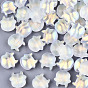 Transparent Spray Painted Glass Beads, AB Color Plated, Frosted, Cow