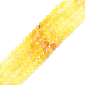 Natural Yellow Opal Beads Strands, Faceted, Round