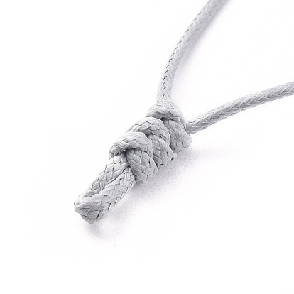 Fabrication de collier de corde de polyester ciré coréen réglable, avec 304 fermoirs à griffe de homard en acier inoxydable et pinces de serrage
