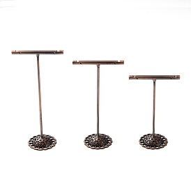 3 piezas 3 tamaños juego de soportes de exhibición de aretes de hierro con barra en T, estante de joyería para mostrar aretes