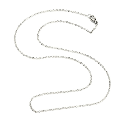 Classic Plain 304 Stainless Steel Mens Womens Necklaces Unisex Rolo Chain Necklaces