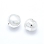 Perlas naturales perlas de agua dulce cultivadas, con arcilla polimérica galvanizada, rondo