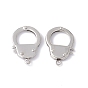 304 Stainless Steel Handcuff Clasps, 25x18x3mm, Hole: 2mm