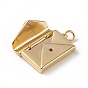 Eco-Friendly Rack Plating Brass Pendants, with Jump Ring, Lead Free & Cadmium Free, Long-Lasting Plated, Envelope Charm
