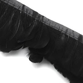 Fashion Feather Cloth Strand Costume Accessories, 70~90x21~35mm, about 5m/bag