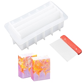 DIY Soap Silicone Mold Kits, with Plastic Splitter and Stainless Steel Dough Scraper