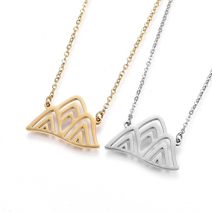 304 Stainless Steel Pendant  Necklaces, Mountains
