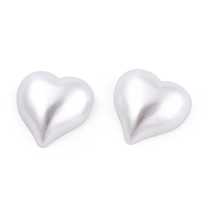 Cabujones de imitación de perlas de plástico abs, corazón