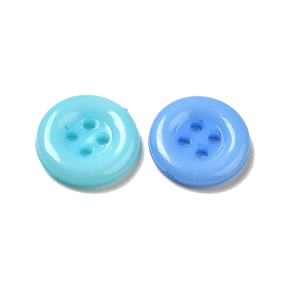 Acrylic Shirt Buttons, Plastic Sewing Buttons for Costume Design, 4-Hole, Dyed, Flat Round