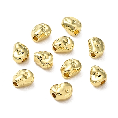 Rack Plating Alloy Beads, Long-Lasting Plated, Lead Free & Cadmium Free, Nuggets