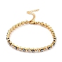 Плоский круглый браслет-цепочка со звеньями сглаза, теннисный браслет из прозрачного кубического циркония, украшения из латуни для женщин, золотые