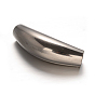 201 perlas de tubo de acero inoxidable, abalorios de grande agujero, 55x16x17 mm, agujero: 9.5 mm