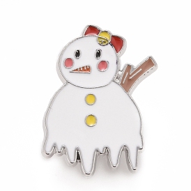 Broche en émail de bonhomme de neige de Noël, insigne en alliage pour vêtements de sac à dos, platine