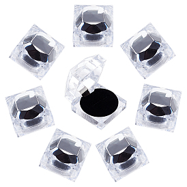 Boîtes à bagues en plastique transparent chgcraft, avec une éponge, Boîte à bijoux, carrée