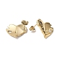 304 Stainless Steel Heart Stud Earrings for Women