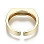 Brass Enamel Cuff Rings, Open Rings, Nickel Free, Real 16K Gold Plated