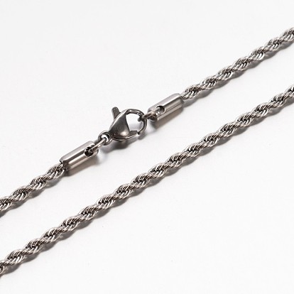 304 из нержавеющей стальной трос цепи ожерелья, с застежкой омар коготь
