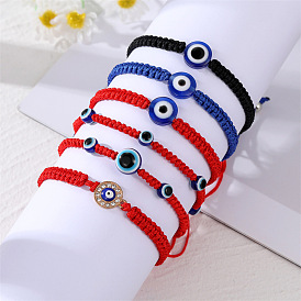 Retro Eye Bracelet with Red and Black Beads - Handmade Devil's Eye Charm