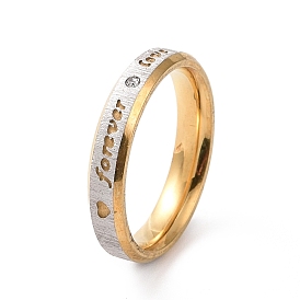Кристалл горный хрусталь слово навсегда любовь перстень, двухцветные 201 украшения из нержавеющей стали для женщин